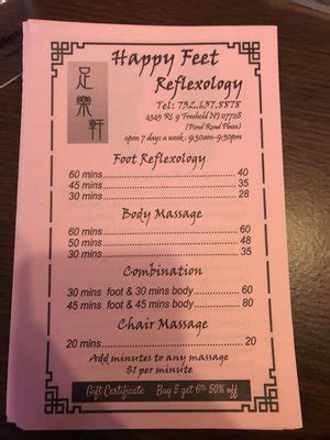 Happy feet freehold - See more reviews for this business. Top 10 Best Foot Massage in Monmouth County, NJ - March 2024 - Yelp - Happy Feet Reflexology-Freehold, Foot Heaven, Apex Foot Massage, Fit n Feet, Happy Feet Reflexology, Healthy Foot Spa, Eden Foot Spa, C.C. Foot Massage, In Joy Foot Reflexology, TaoMassage.